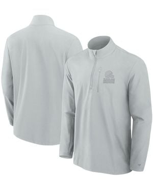 Fanatics Cleveland Browns Front Office Woven Quarter-zip Jacket - Gray