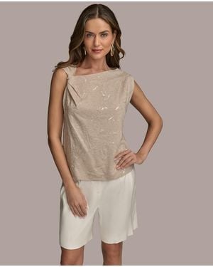 売れ筋商品|||ダナ キャラン ニューヨーク カットソー トップス レディース Women's Textured Knit Sleeveless Top Cream 楽天市場】ノースリーブ レディース（ブランドダナキャラン