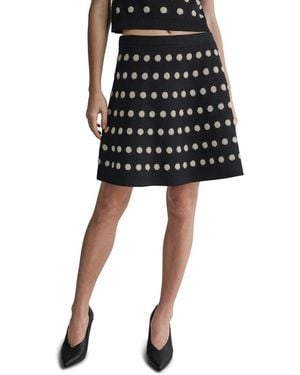 BCBGMAXAZRIA Polka-dot A-line Mini Skirt - Black