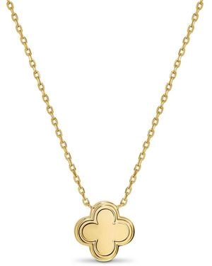 DEVATA Contour-lined Clover Necklace - Metallic