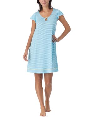 Ellen Tracy Short-sleeve Chemise Jersey Sleep Dress - Blue