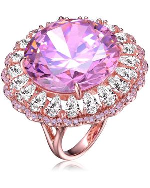 Genevive Jewelry Sterling Silver 18k Rose Gold Plated - Pink