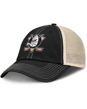 Fanatics Black/natural Anaheim Ducks Rival Trucker Adjustable Hat