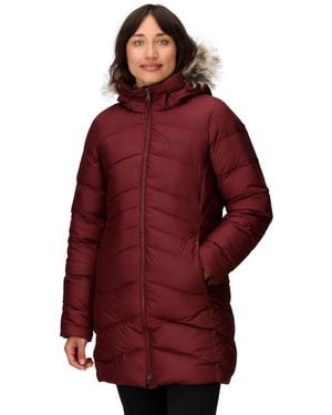 Marmot Montreal Hooded Faux-fur-trim Coat - Red