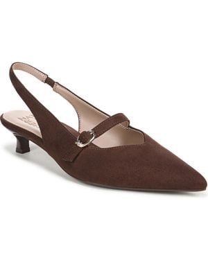 Naturalizer Grayson Pointed Toe Kitten Heel Slingback Pumps - Brown