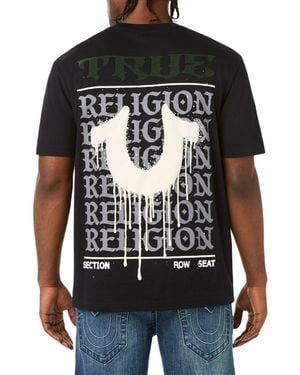TRUE RELIGION Drippy Horseshoe Graphic Regular-fit Crewneck T-shirt - Black