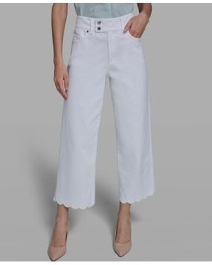 KARL LAGERFELD Mid-rise Scalloped Hem Jeans - Gray