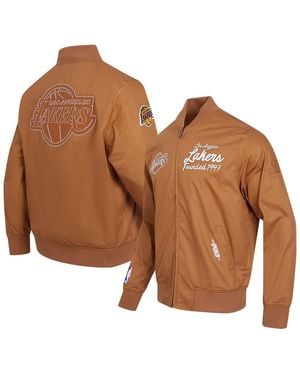 Pro Standard Los Angeles Lakers Paint The City Full-zip Jacket - Brown