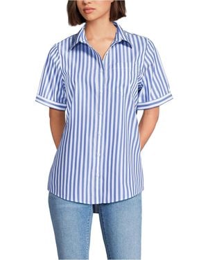 Lands' End Tall Wrinkle Free No Iron Shirt - Blue
