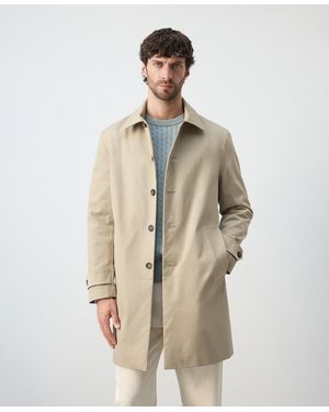 Mango Water-repellent Pockets Trench Coat - Natural