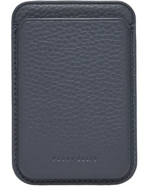 Perry Ellis Magsafe Pebbled Leather Card Case - Blue