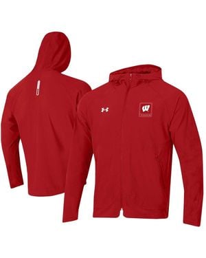 Under Armour Wisconsin Badgers Unstoppable Raglan Full-zip Jacket - Red