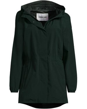 Lands' End Tall Squall Packable Waterproof Raincoat - Black