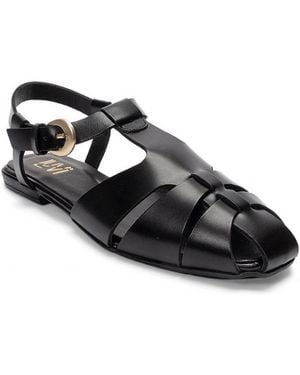 Forever & Always Shoes Forever And Always Shoes Jandor Leather Ankle Strap Flat Sandal - Black