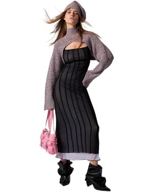 Desigual Pack Sweater And Knit Hat - Black
