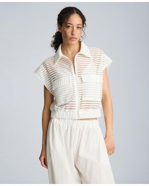 Kenneth Cole Collared Neck Cardigan - Natural