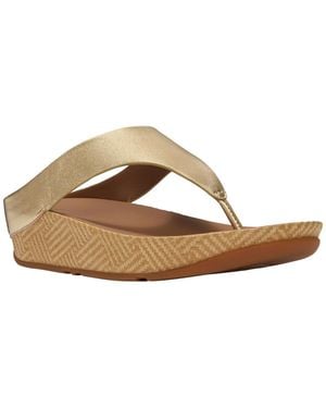 Fitflop Lulu Lux Graphic-weave Wedge Heel Sandals - White