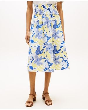 Tommy Hilfiger Smocked Pull-on Midi Skirt - Blue