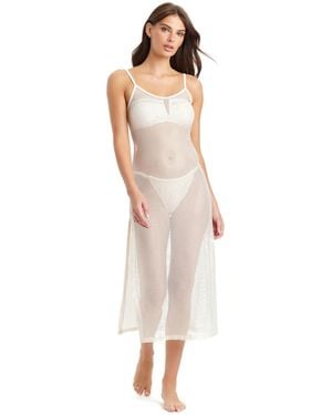 Sanctuary Sea Crochet Midi Slip Cover-up Dress - White