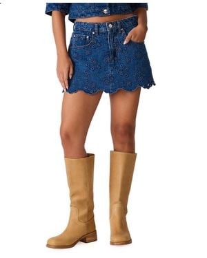 Steve Madden Delilah Eyelet Non-stretch Skort - Blue