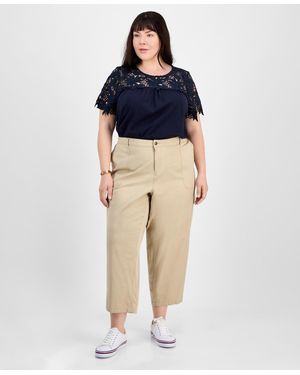 Tommy Hilfiger Plus Size Cropped Cargo Pants - Natural