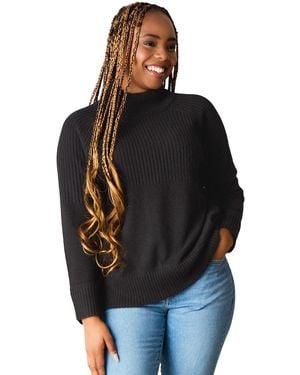 Luxlined Itch-free Merino Wool Mock Neck Sweater - Black