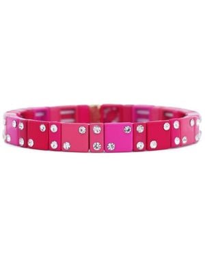 The Lovery Domino Stretch Bracelet 14k Gold-plated Over Brass 8 Millimeters - Pink