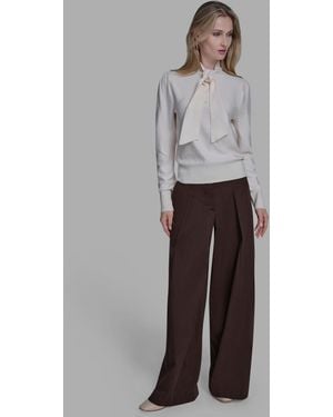 BCBGMAXAZRIA Collared Pull-on Sweater - Gray