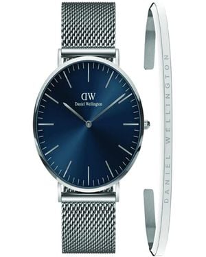 Daniel Wellington Analog Stainless Steel Watch Set - Blue