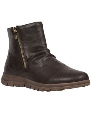 Gc Shoes Fremont Slouch Round Toe Faux Leather Ankle Booties - Brown