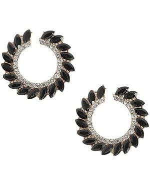 SOH Cascading Crystals Hoop Earrring - Metallic