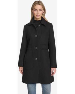Andrew Marc Emmeline Wool Blend Slim Coat - Black