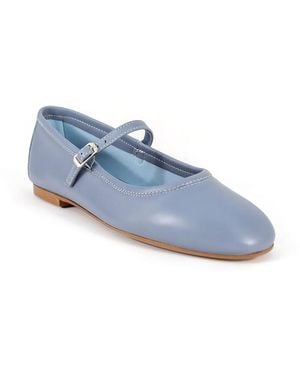 Menina Step Boheme Leather Mary Jane Flat - Blue
