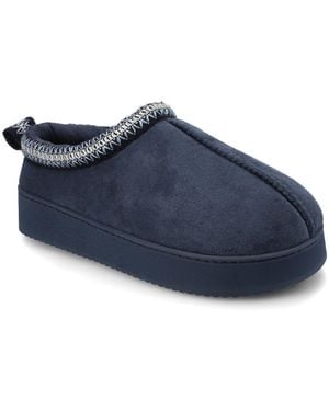 Journee Collection Connway Round Toe Slippers - Blue