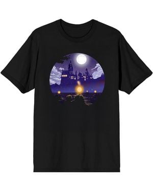 Harry Potter Hogwarts First Year Vibrant Crew Neck Short Sleeve T-shirt - Black