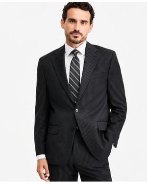 Michael Kors Classic-fit Pinstripe Wool-blend Suit Separate Jacket - Blue