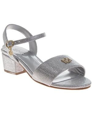 Badgley Mischka Little Girls Dress Sandals Elegant Rhinestone Ankle Strap Formal - Metallic