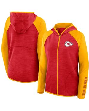 Fanatics Red/gold Kansas City Chiefs Redzone End Around Pass Raglan Full-zip Hoodie - Orange