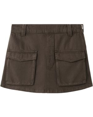 Mango Pop Cargo Denim Mini Skort - Brown