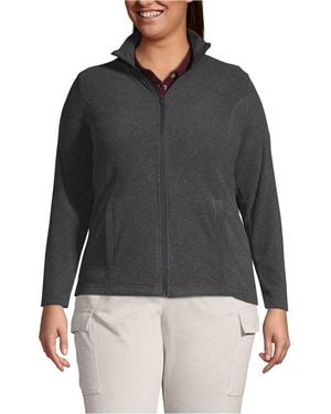 Lands' End Plus Size Thermacheck 100 Fleece Jacket - Black