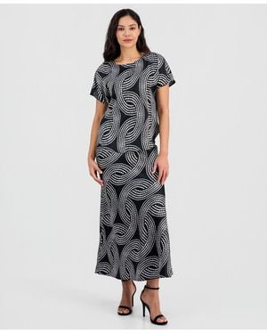 Anne Klein Pull-on Bias Midi Skirt - Blue
