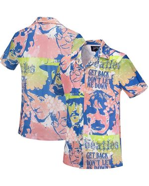 Section 119 The Beatles Portrait Mesh Button-down Shirt - Blue