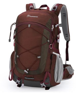 Mountaintop 40 Liter Hiking Backpack Lightweight Travel Backpack - Brown