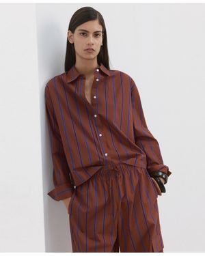 Mango Striped Cotton Shirt - Red