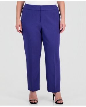 Kasper Plus Size Straight-leg Pants - Blue