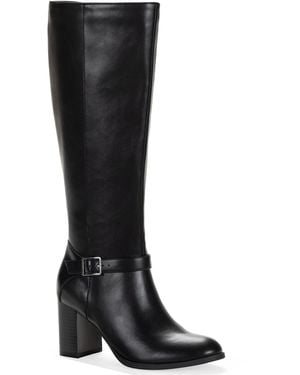 Style & Co. Ruthh Round Toe Buckle Detail Dress Boots - Black