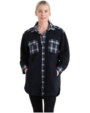 Legendary Whitetails Boucle Sherpa Snap Down Long Sleeve Shirt Jacket - Black