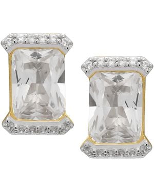 Macy's Lab-grown White Sapphire Stud Earrings (3.48 Ct. T.w. - Metallic