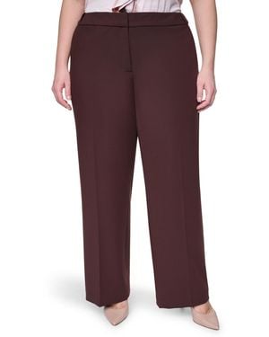 Calvin Klein Plus Size Mid Rise Highline Ankle Pants - Red
