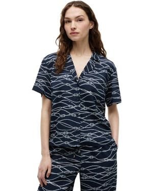 Tommy Hilfiger Short-sleeve Polyester Shirt - Blue